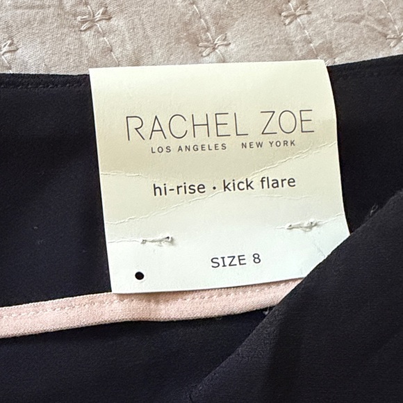 Rachel Zoe Black Hi-Rise Kick Flare Pants w/ Tailored Seams - Lovely 8 NWT - Picture 4 of 9